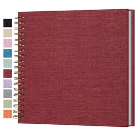 Cherrich - Álbum de fotos de 10 x 10 pulgadas, funda de lino para boda, bebé, familia, graduación, perro, día festivo