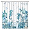 Coastal Seahorse Shower Curtain Nautical Fish Coral Seashell Starfish Beach