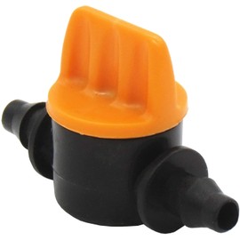 Tigerlily Enterprises 20PCS 4mm Irrigation Fittings Micro Irrigation Valve Hose Pipe Connector Adaptor Barb. 4mm-4mm Inline Plastic Tap Shut Off Coupling Valve for 4/7mm Garden Hose & Airline Tubing