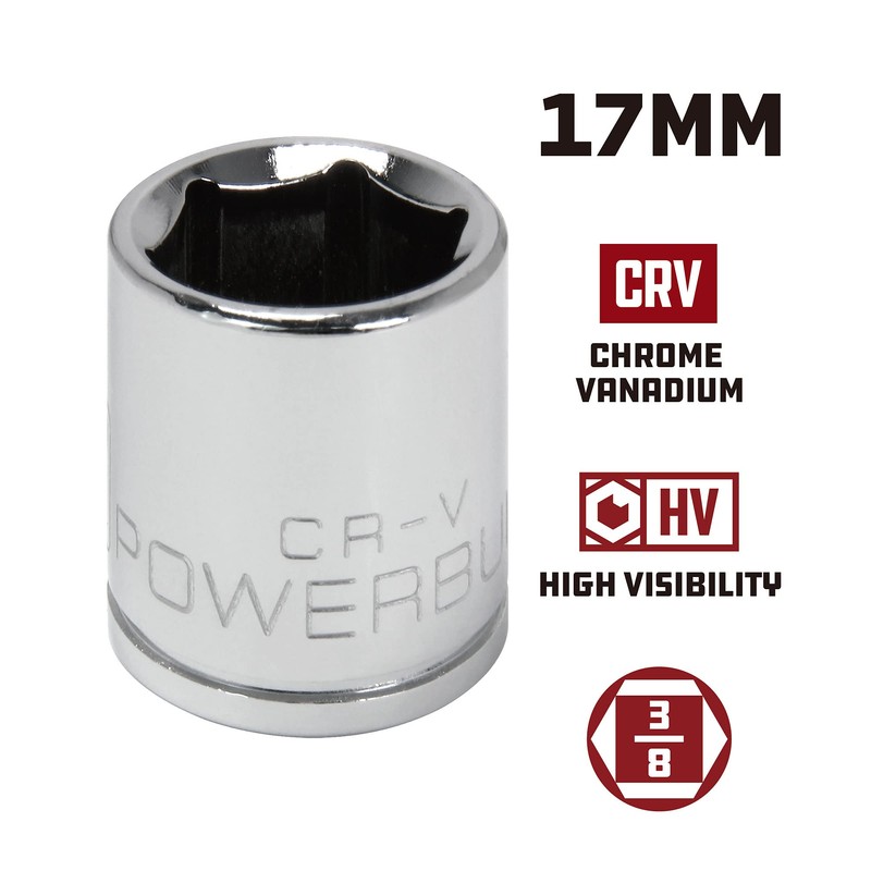 Powerbuilt 3/8 in. Drive x 17mm 6 Point Metric Socket