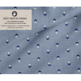 Soimoi Cotton Canvas | 56" Wide, Sold by 2 Metre | Ditsy Pattern - Blue | Durable Medium Weight Fabric for Bags, Curtains, Crafts & Décor