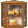 Corner Bread Box for Kitchen Counter, Bamboo Wood Large Capacity