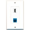 RiteAV 1 Port HDMI 1 Port Cat5e Ethernet Blue Wall