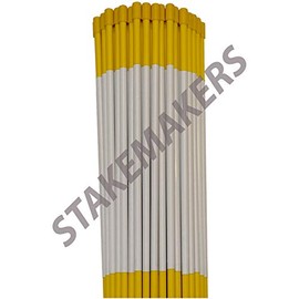 Driveway Markers, Yellow, 100 Pack, 4' x 5/16", Snow Stakes, Plow Stakes, Reflective Tape, Bundle of 100 Driveway Markers