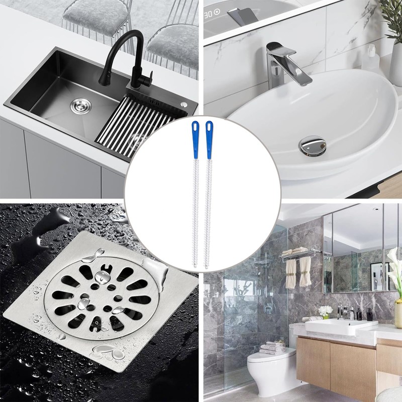 Adove Drain Cleaning Brush 2pack, Long Drain Clog Remover Tool