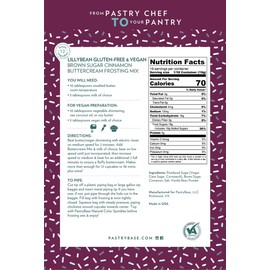LillyBean Gluten Free Cinnamon Buttercream Frosting Mix with No Artificial Colors - Dairy and Soy Free, Vegan Icing for Decorating Cakes, Cupcakes, Cookies - 12 oz