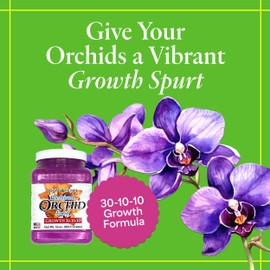 Grow More Premium Growth Formula 30-10-10 Orchid Food Fertilizer - 10oz Water Soluble, High Nitrogen Orchid Fertilizer for Robust Growth & Vibrant Blooms