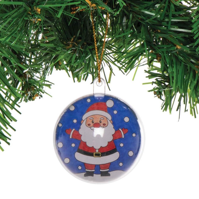 Baker Ross AX478 Christmas Baubles for Colouring Craft Set for