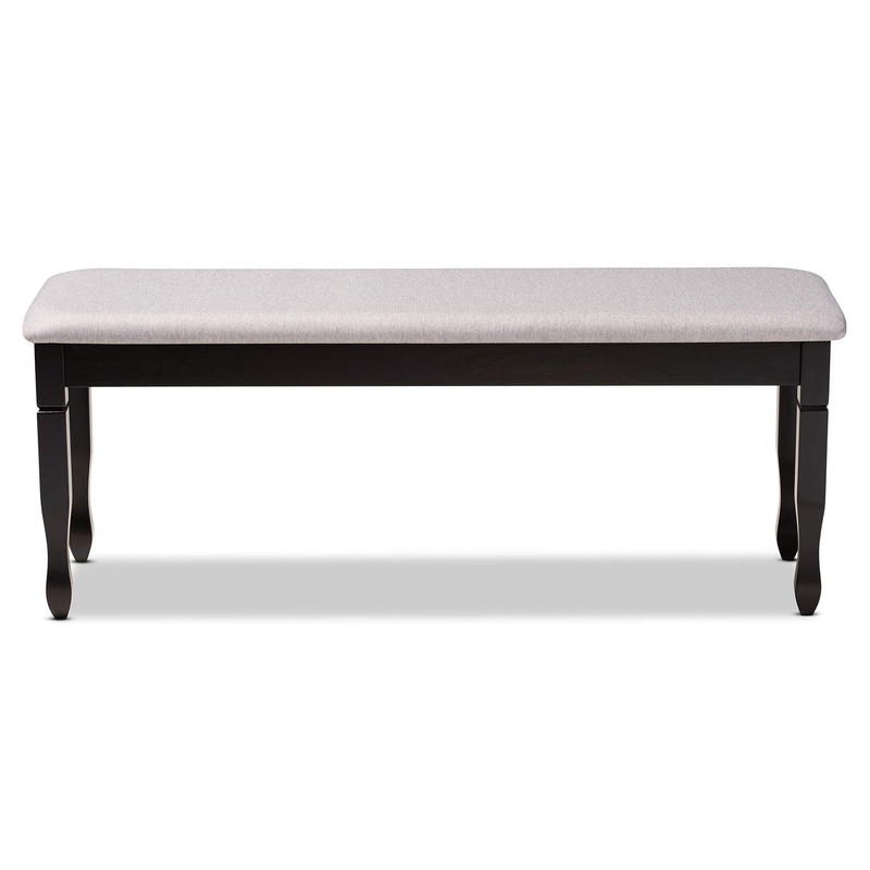 Baxton Studio Grey Upholstered and Brown Finished Wood Dining Bench