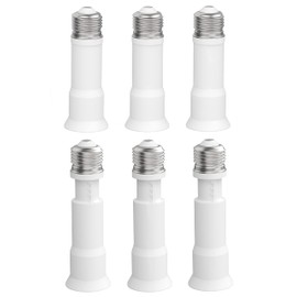 JACKYLED E26 Light Socket Extender 4-Level Extendable, 3.1-4.3in/8-11cm Extension E26/E27 Bulb Adapter Socket Converter, Light Bulb Extension for Living Room, Bedroom, Kitchen, Storage, Garage, 6-Pack
