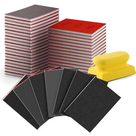 Sanding Sponge, 180-3000 grit Sanding Block, Soft Foam Hand Sanding Blocks, Wet/Dry Sandpaper, Washable and Reusable, Suitable for Wood, Metal, Drywall, Glass and Other Materials