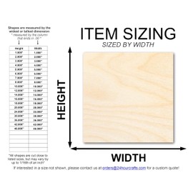 Unfinished Wood Square Shape | Wood Canvas | Craft Base | DIY Craft Cutout | Up to 36" 14" / 1/2"