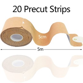 Pre-Cut Y Kinesiology Tape, Elastic Sports Tape Used to Prevent Muscle Damage, Protect Joints, and Relieve Muscle Pain, 20 Pieces of Pre-Sliced 5cm*5m Medical Tape.(Skin)…
