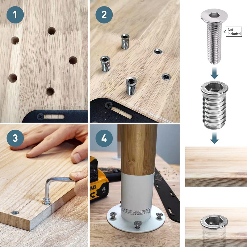 BOUMVID Screw-in Nut M6 x 10, Pack of 10 Screw