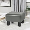Adeco 13'' Small Square Ottoman Footstool- Modern Soft Padded Footrest-Small
