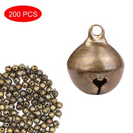 Loud Bells, Pack of 200 Vintage Bells, Bronze, Metal Bells for Crafts, Mini Jingle Bell, Bell Clamps with Eyelet, DIY Decoration for Jewellery Making