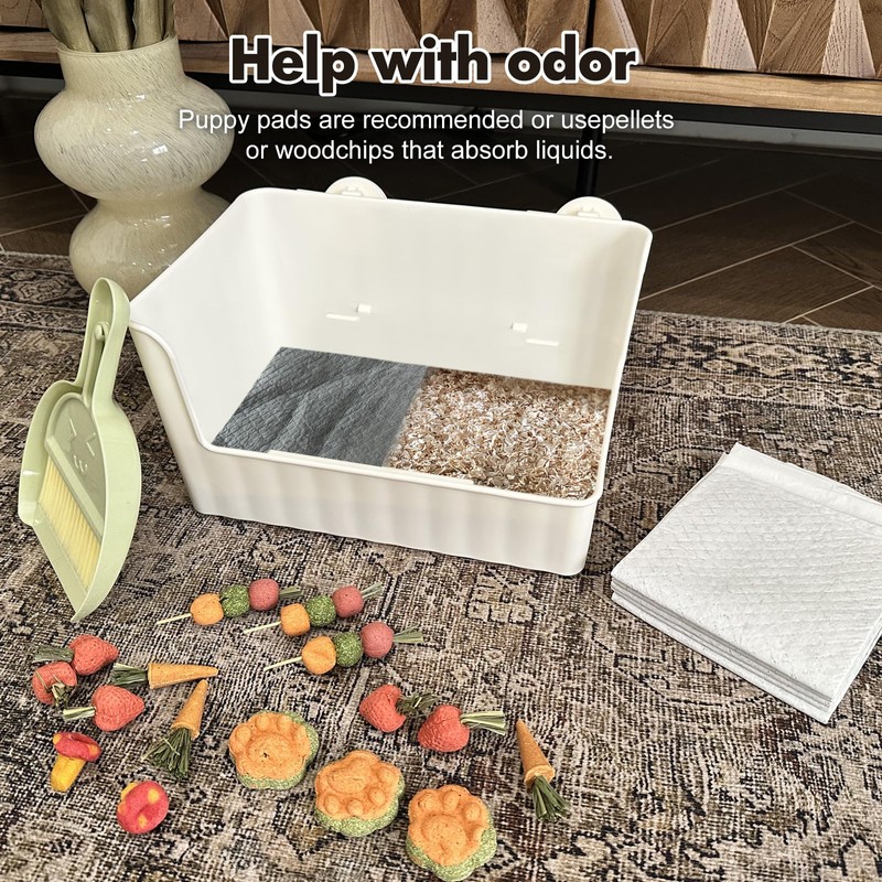 Yuoaes Large Rabbit Litter Box Bunny Potty Training Corner Litter