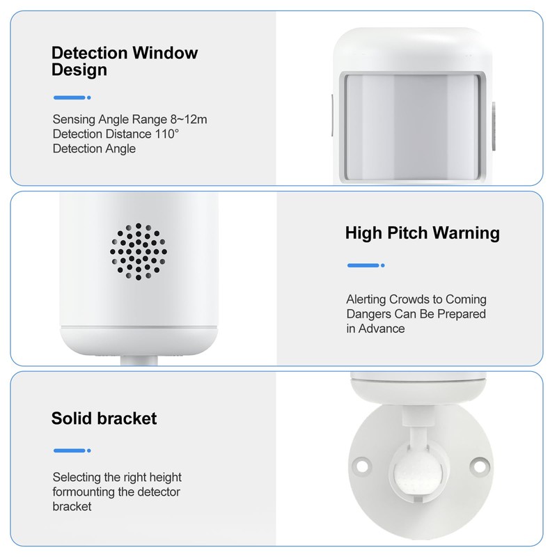WiFi Infrared Motion Sensor Alarm, Phone and Text Notifications(Value-Added Service),