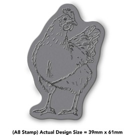 'Chicken' Rubber Stamp - Unmounted Design for Crafting & Scrapbooking, A8 (RS00032455)