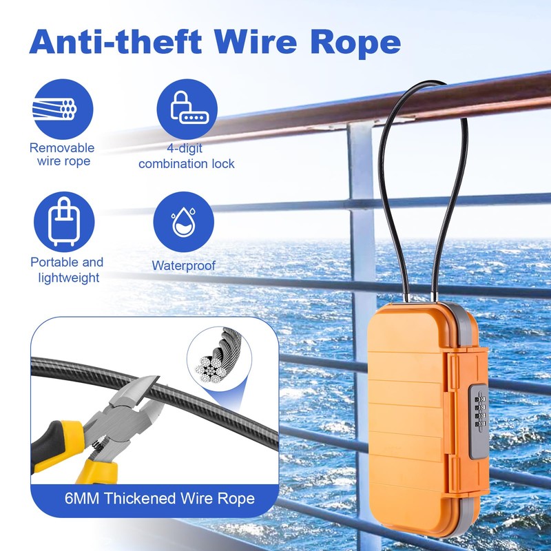 Hurinan Portable Safe Box with Code, [Waterproof & Anti-Theft]Travel Safe,