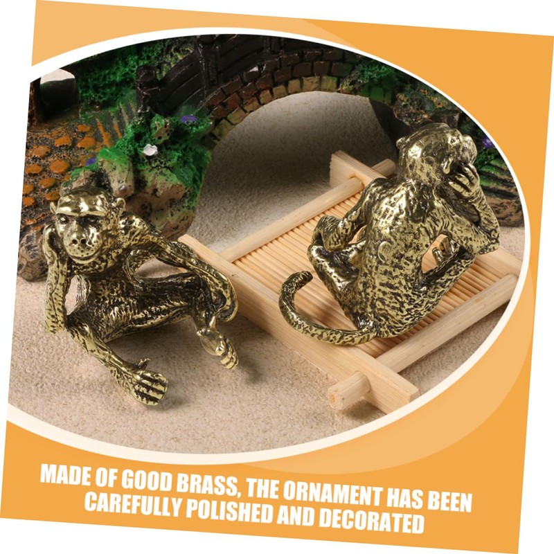 iplusmile Retro Brass Monkey Figurine Antique Monkey Statue Ornament for