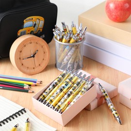 Motipuns 24 Pcs School Bus Driver Appreciation Gifts Bulk Bus Ballpoint Pens Back to School Thank You Gifts for Driver Birthday Retirement Appreciation Writing Stationary Supply