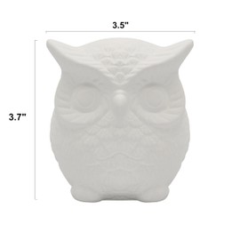 Creative Hobbies 4 Pack of Ready to Paint Ceramic Bisque Owl Shape Figurines - Includes Paint, Brushes and How to Guide | Owl