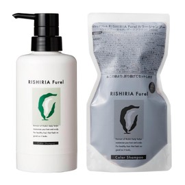 RISHIRIA Furel Color Shampoo (Dark Brown) Dedicated Bottle + Refill Pouch, 8.5 fl oz (240 ml)