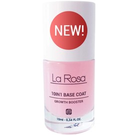 LaRosa Nagelwachstumsformel 10-in-1, Nagelwachstums Booster mit Vitamin: E, C und F für empfindliche und schwache Nägel - Maximales Nagelwachstum BASE COAT 10 ml