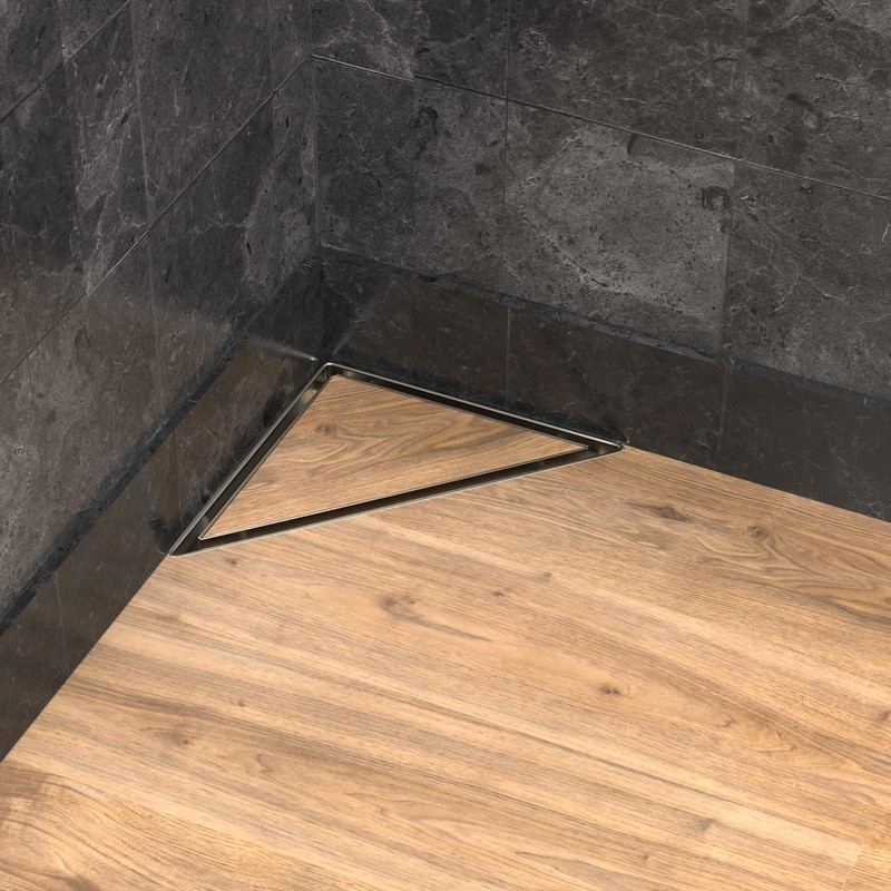 Hydroware Triangle Shower Drain - Stainless Steel Triangular Shape Shower
