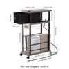 DGSANDGO Side Table with Charging Station and Drawer, Narrow End