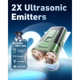 Dog Bark Deterrent Devices-Ultrasonic Anti Barking Device for Dogs with 50ft Range, Rechargeable No Barking Device for Own or Neighbor's Dogs, Portable Safe for Dogs/Humans | Indoor/Outdoor Use-Green