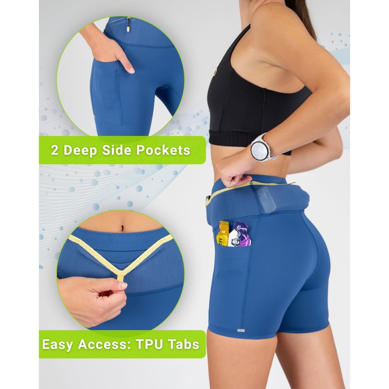 FlipBelt Women's Comp Shorts 3.0 5 Inch - Element Blue