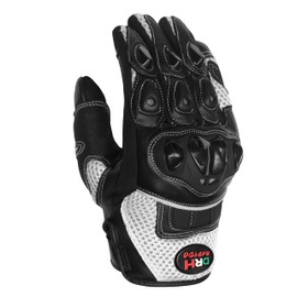 DRH RAPIDO MOTORBIKE LEATHER GLOVES. TOUCH SCREEN, KNUCKLES AND AIR VENTILATION FOUR SEASONS MOTORCYCLES RIDER'S GLOVES