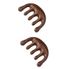 YFFSFDC Massage Comb, Scalp Massage, Sandwood Comb, Hair Care, Meridian Massage, For Scalp, Face, Neck, Decollete, Natural Wood, High Quality, Comb, Hair Brush, Anti-Static, Unisex (2 Pieces)