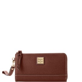 Dooney & Bourke Handbag, Saffiano Folded Zip Wristlet - Brown