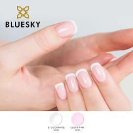 Bluesky Gel Nail Polishes, French Manicure Set, Studio White 80526 and Clear Pink 80523, Long Lasting, Chip Resistant, 2 x 10 ml (Requires Curing Under UV LED Lamp)
