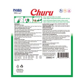 INABA Churu Cat Treats, Grain-Free, Lickable, Squeezable Creamy Purée Cat Treat/Topper with Vitamin E & Taurine, 0.5 Ounces Each, 40 Tubes, Tuna & Seafood Variety Box