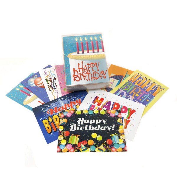 36 Pack of Birthday Card Assortment - 5x7 Cards - Boxed Set of 36 Cards & Envelopes Bulk Business Pack