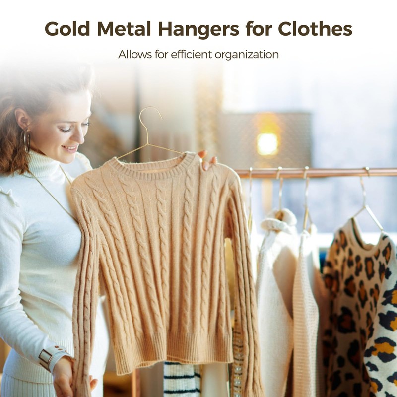 Gold Metal Hangers for Clothes - 30 Pcs Stainless Steel