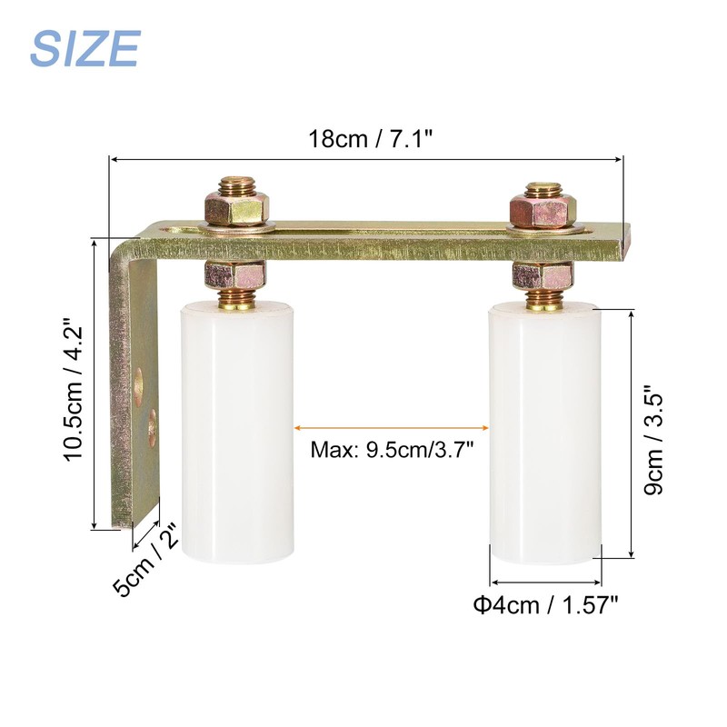 uxcell Gate Roller Guide Adjustable, 3" Sliding Gate Nylon Roller