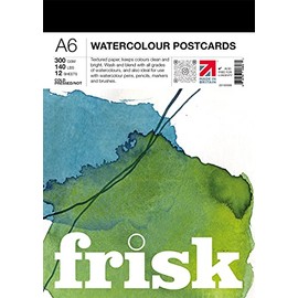 Frisk 23193006 Watercolour Paper Postcard Pad, White, A6