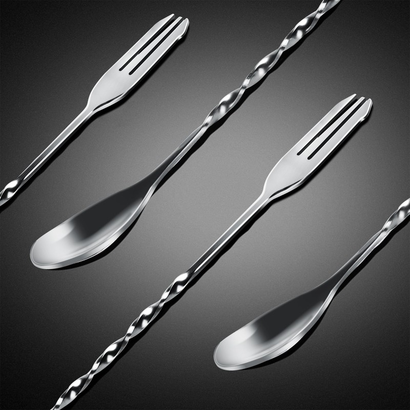 Bar Spoons, Cocktail Mixing Spoons, Stainless Steel Long Handle, Cocktail