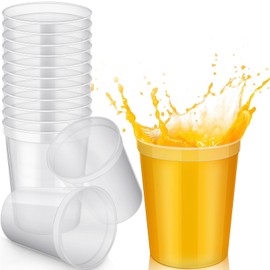 Yungyan 12 Pack 16oz Stadium Cups Reusable Plastic Cups Blank Drink Tumblers for Parties, Events, DIY Projects, 4.5 x 3.54 x 2.72 Inch (Clear)