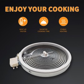 GEIparts 2512343818, 2512343816 Dual Radiant Element 9'' Replacement Parts Radiant Surface Element Compatible with Electric Range 130/3100W 240V 191D5129P005 164D3871P001