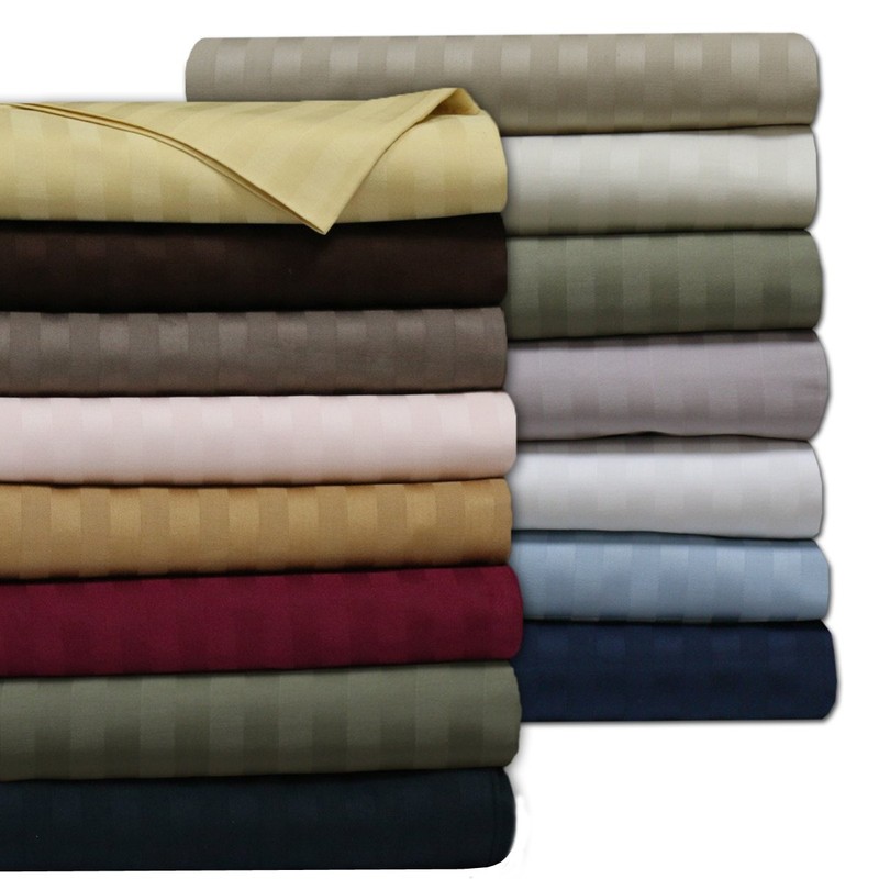 Royal Tradition Damask Striped 600-Thread-Count, 100-Percent Cotton Set of 2