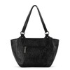 The Sak Womens Bolinas Leather Satchel, Black Leaf Embossed, One
