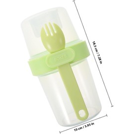 Vaso Portátil para Avena Infantil de Doble Capa con Tapa y Cuchara Pp Verde Claro, Diseño Hermético y Ligero, Adecuado para Desayuno y Otras Ocasiones, 1 Pieza