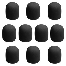 Tirron 10Pcs Microphone Foam Covers Thick Handheld Stage Microphone Windscreen Reusable Mic Foam Filter Covers for Most Microphone (Black)