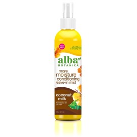 Alba Botanica More Moisture Conditioning Leave In Mist, Coconut Milk, 8 oz